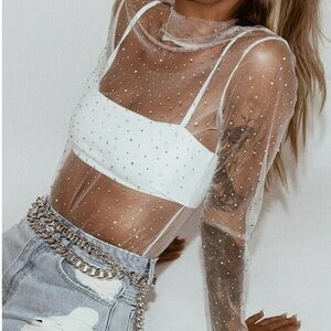Sheer white layering top